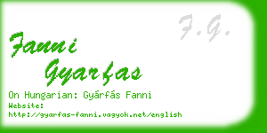 fanni gyarfas business card