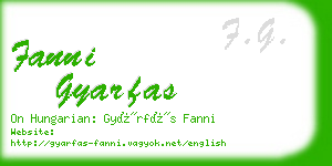 fanni gyarfas business card